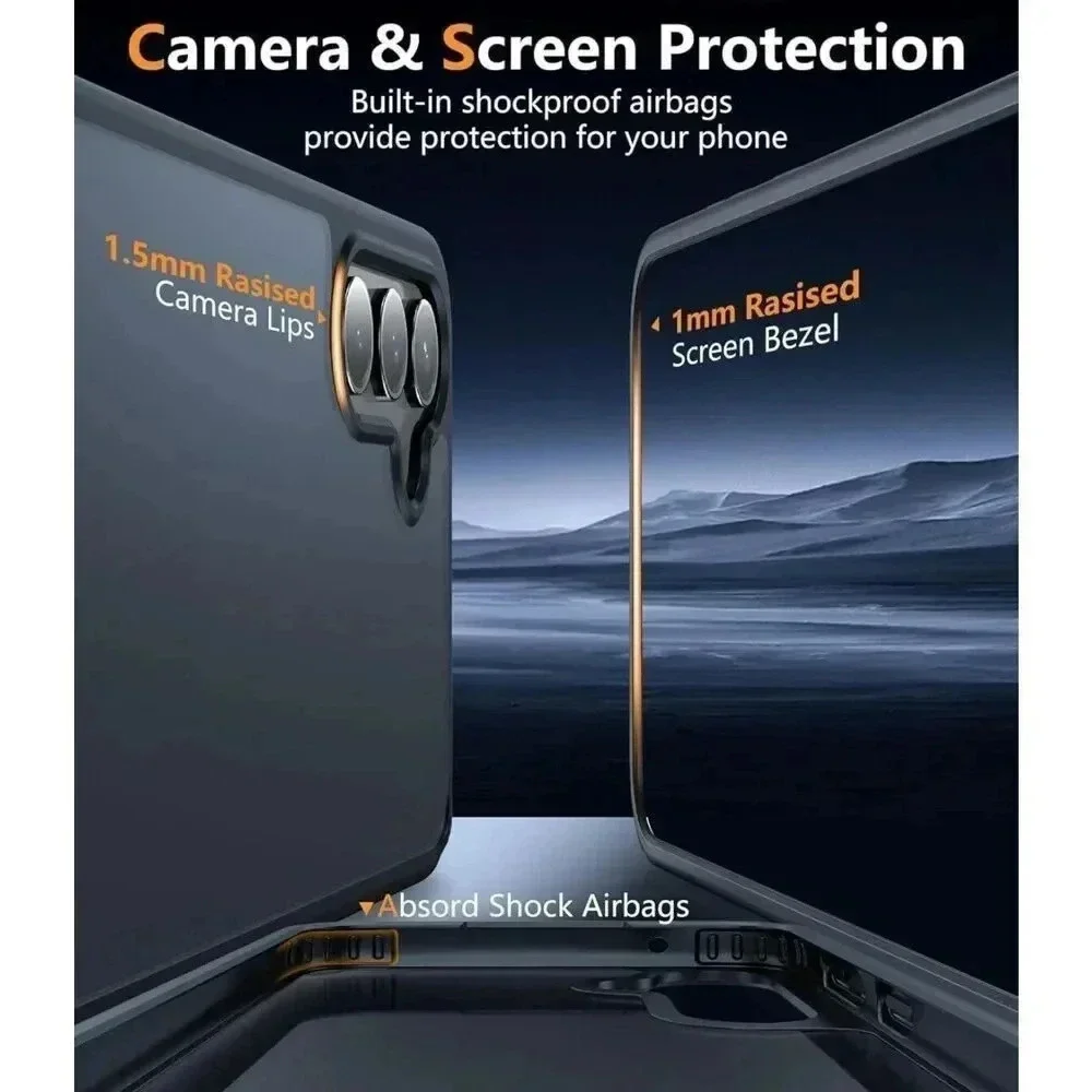 Black Translucent Back Case for Samsung Galaxy S23 FE Ultra‎ 6.4” Military Grade